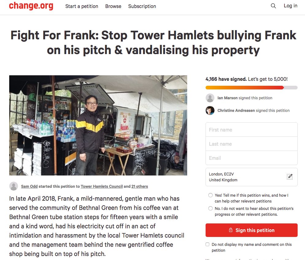 Frank Wang petition