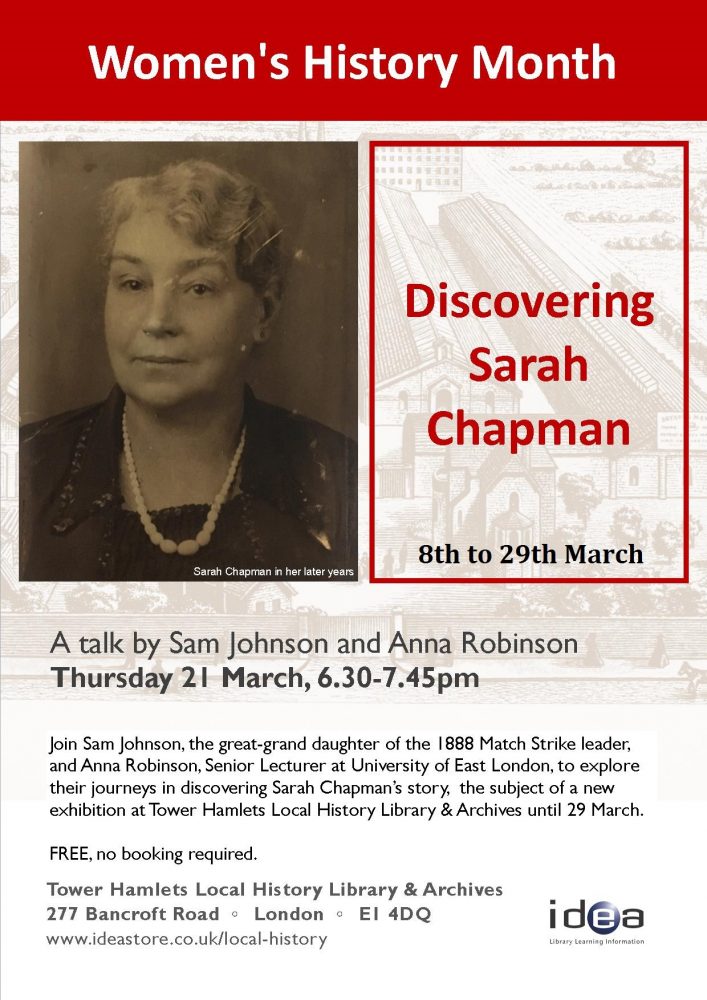 Sarah Chapman Talk Flyer