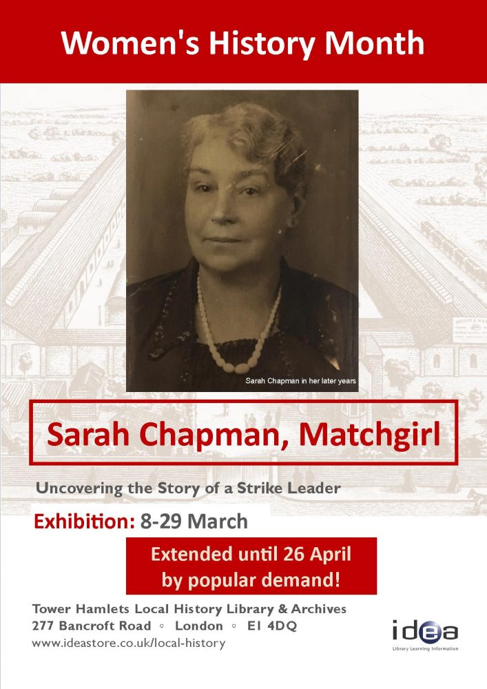 Sarah Chapman Exhibition extended to 26th April