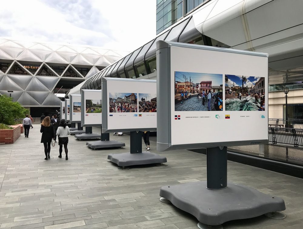 Crossrail Place - part of Streets of the World - outdoor exhibition at Canary Wharf of photos by Jeroen Swolfs