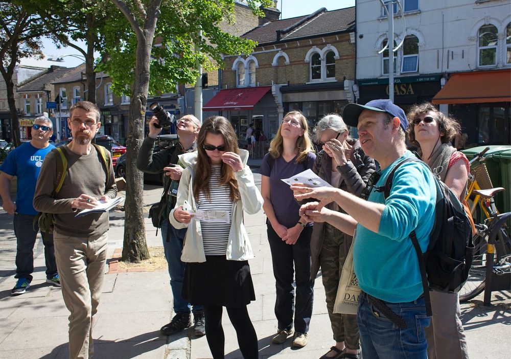 Paul Wood leading his exploration of the urban forest in Peckham last year.