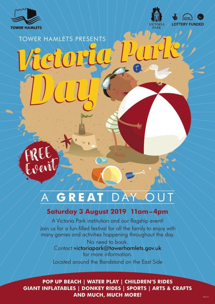 Victoria Park events 3rd Aug 2019 poster