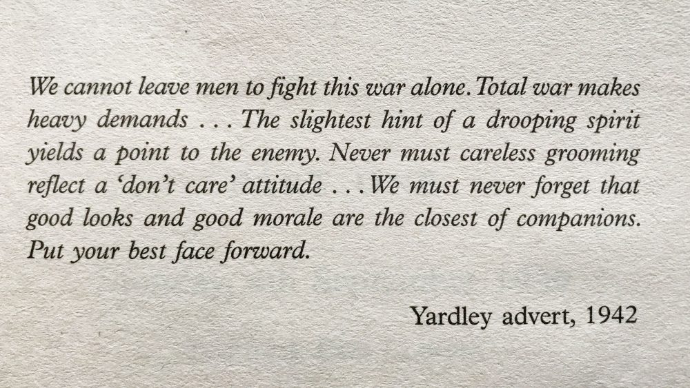 Yardley's 1942 advert in Secrets of the Homefront Girls book