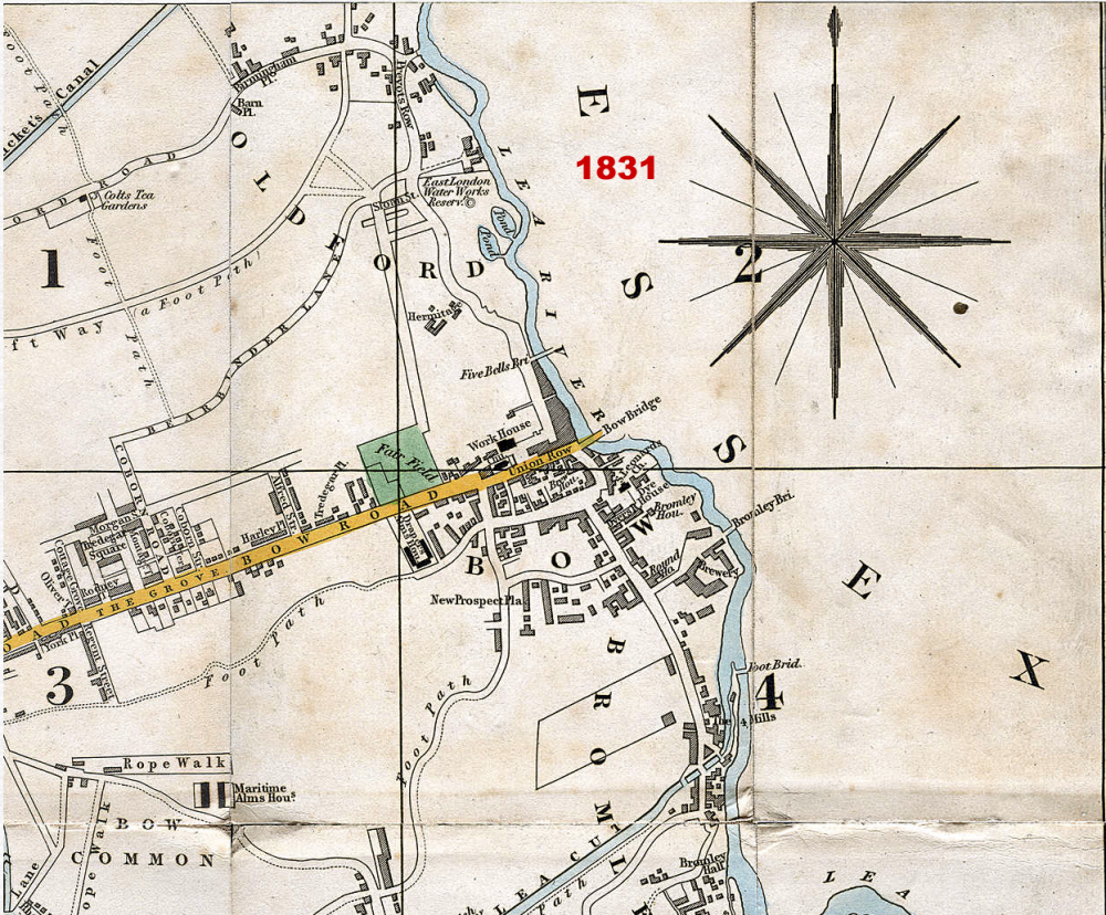 Map of Bow from 1831