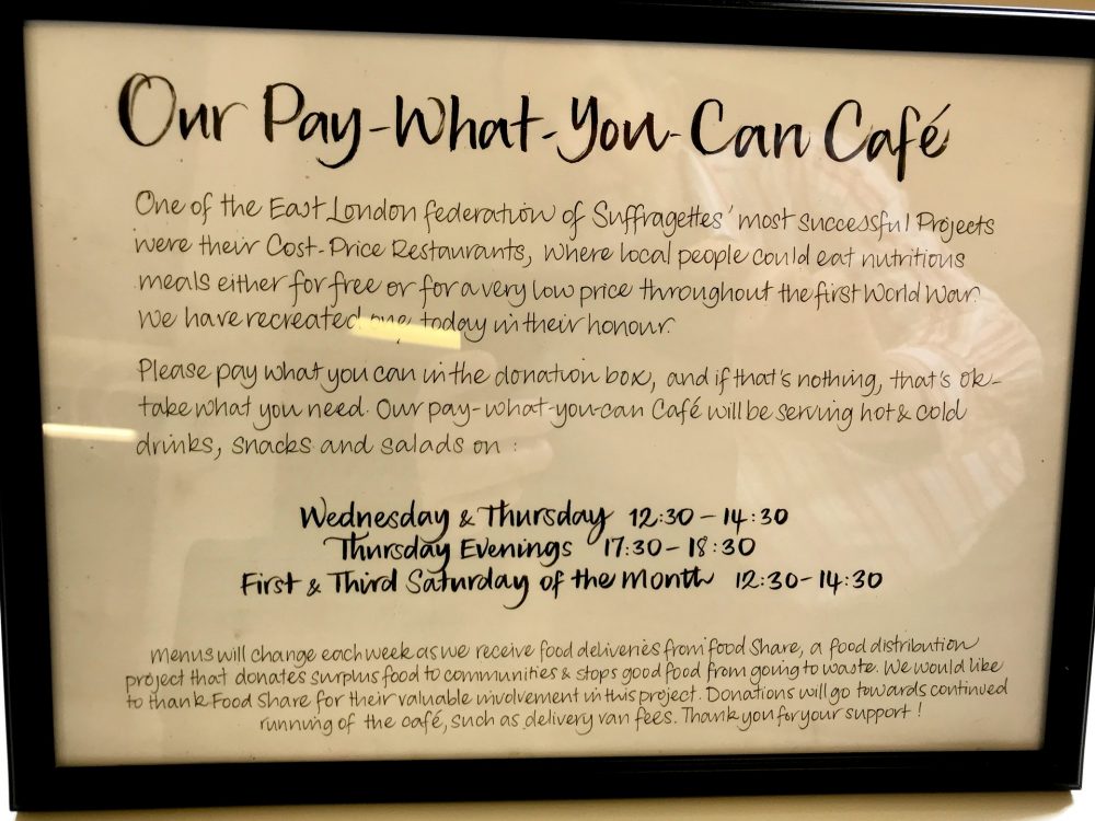 Pay what you can cafe