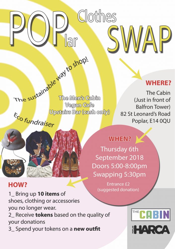Poplar clothes swap flyer 6th Sept 2018