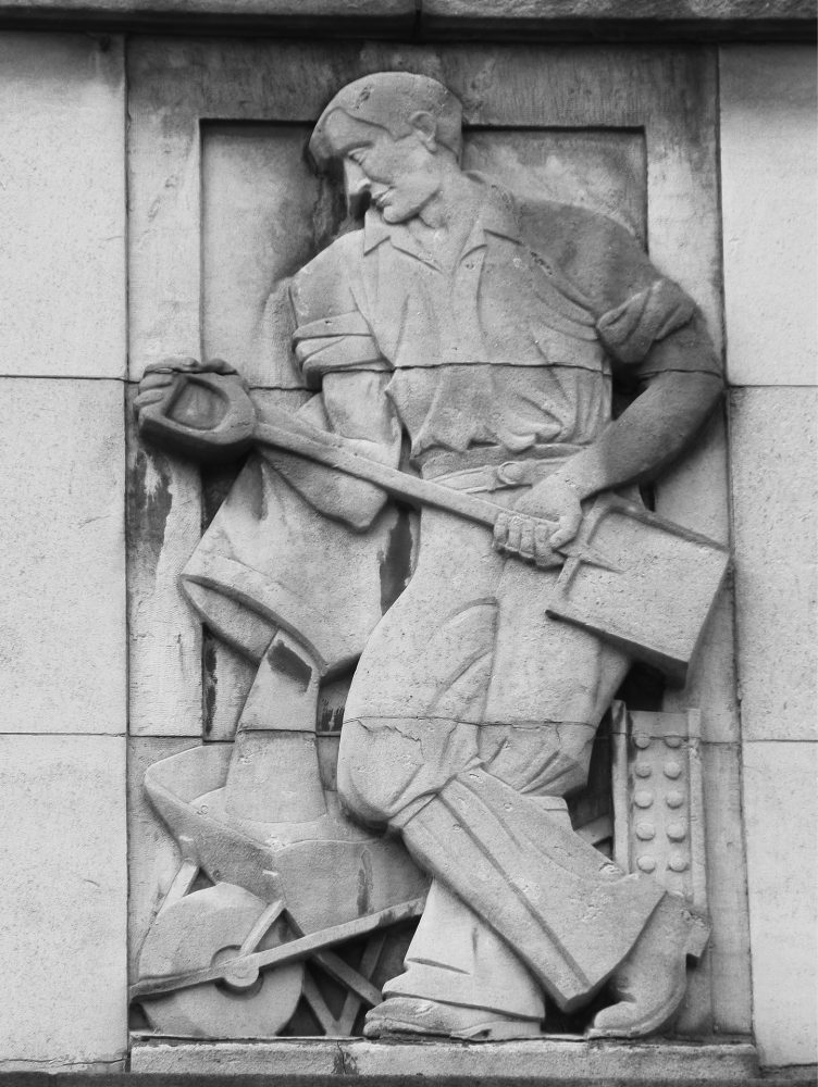 Reliefs around Poplar Town Hall by David Evans