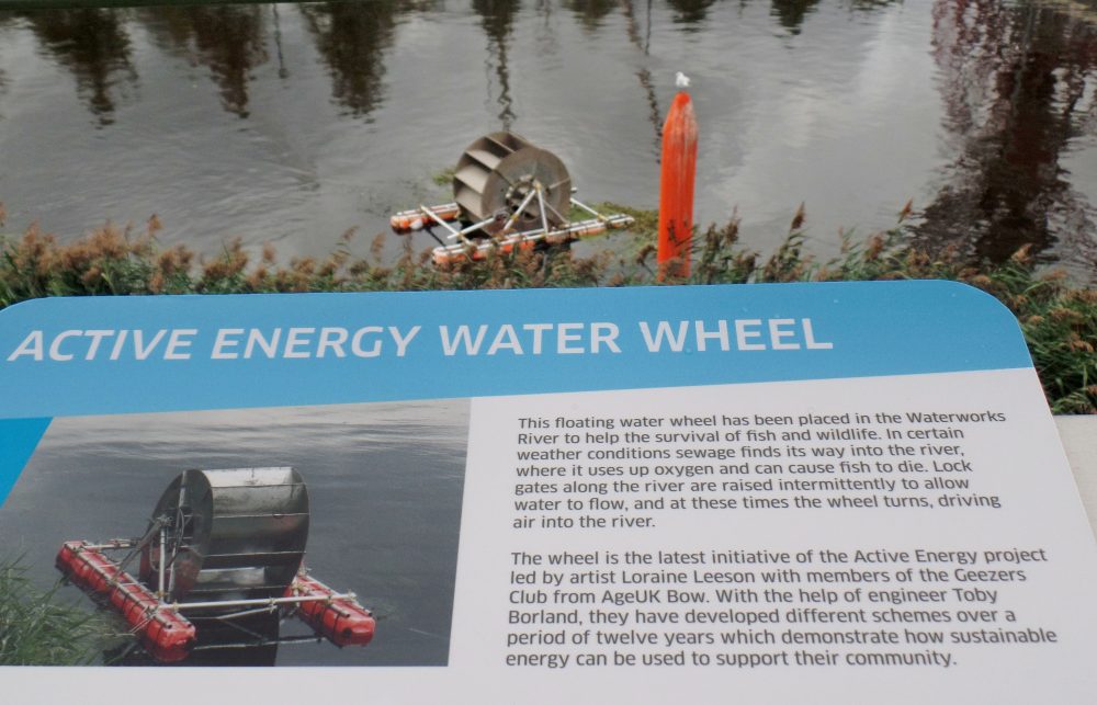 Active Energy water wheel information board