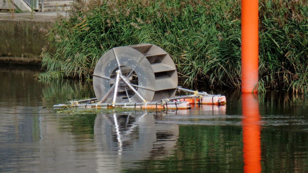 Active Energy water wheel in Waterworks River