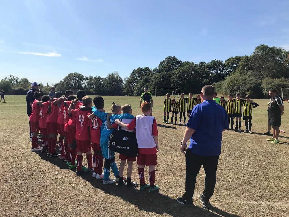 Gatcliffe Youth Football Club (in red) with Harold Wood Cougars