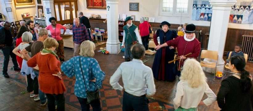 Learning the dance for Tudor Sights and Sounds at Bow Church