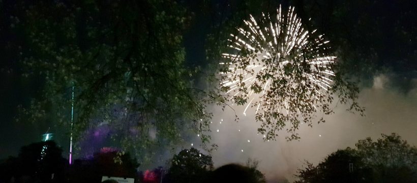 Fireworks in Victoria Park, in London's East End