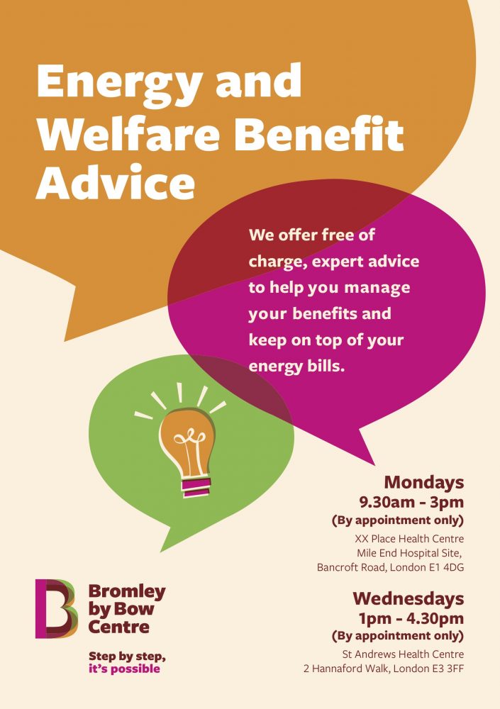 Bromley by Bow Centre energy and welfare benefit advice 1