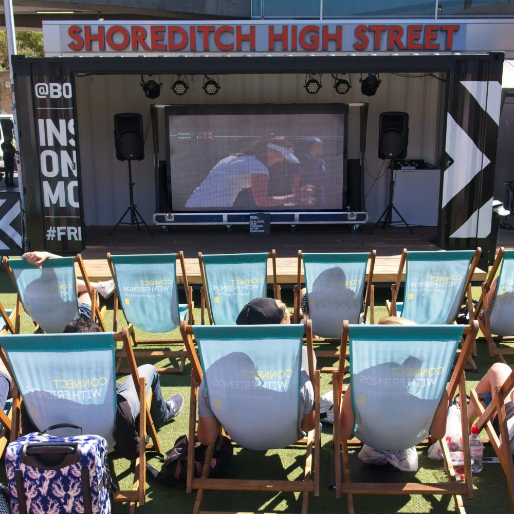 Watching Wimbledon. Shopping is more fun at Shoreditch