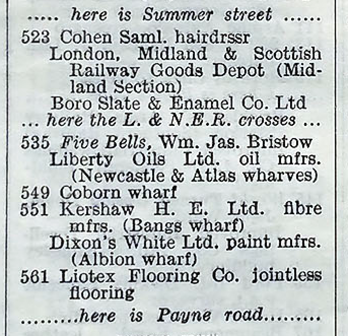 Old Ford Rd Coborn Wharf 1939