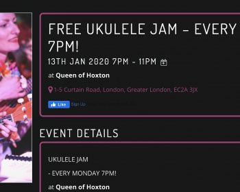Queen of Hoxton Ukulele Jam nights on Mondays