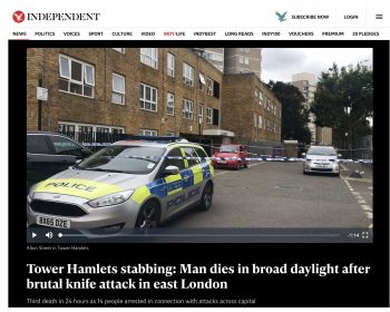 Independent News - Tower Hamlets stabbings