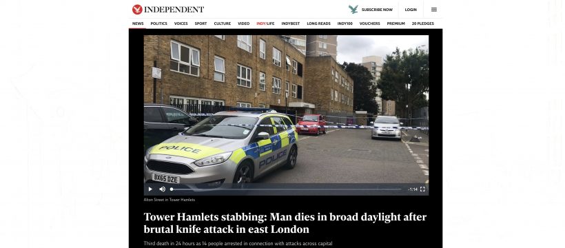 Independent News - Tower Hamlets stabbings