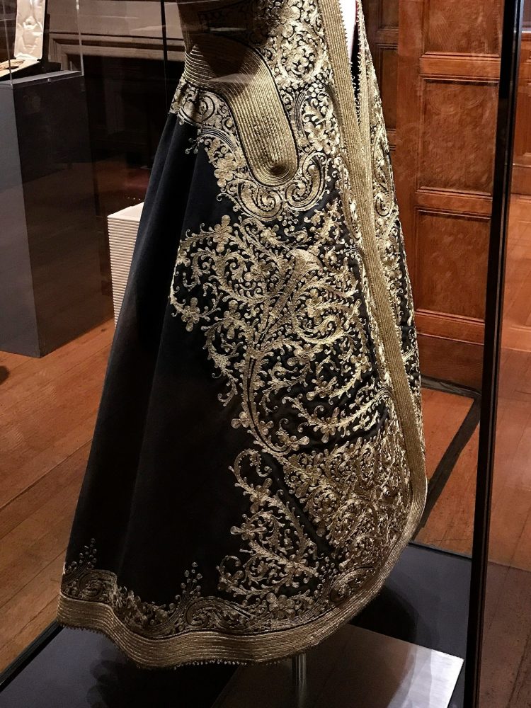 A black and gold embroidered Albanian ladies Guibba. collected by Edith Durham in 1909.