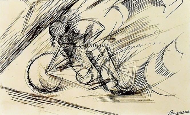 A Cyclist's Dynamism, Umberto Boccioni, 1913. Courtesy Estorick Collection of Modern Italian Art, London