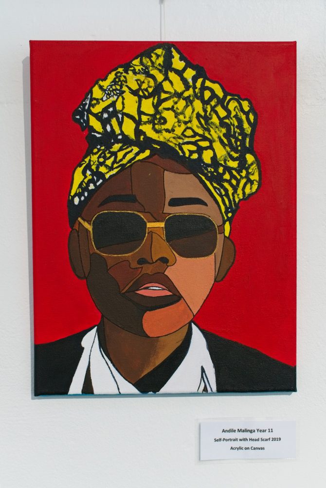 Self-Portrait with Head Scarf by Andile Malinga