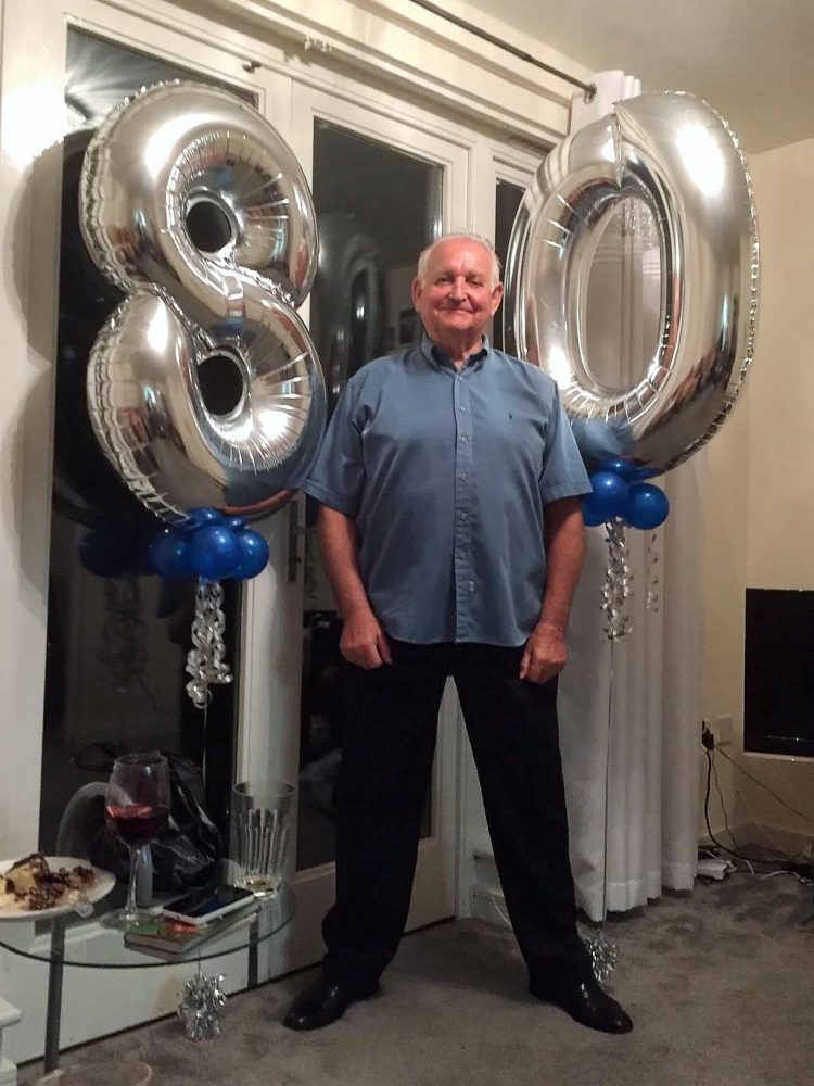 Don Tomlin celebrating his 80th Birthday, which was on 30th Sept 2019