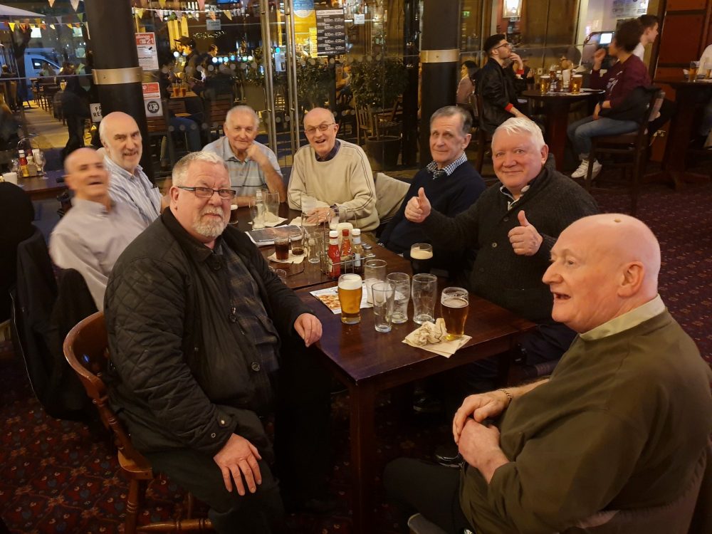 Don with all The Geezers at a Social Gathering in the Half Moon on Mile End Road