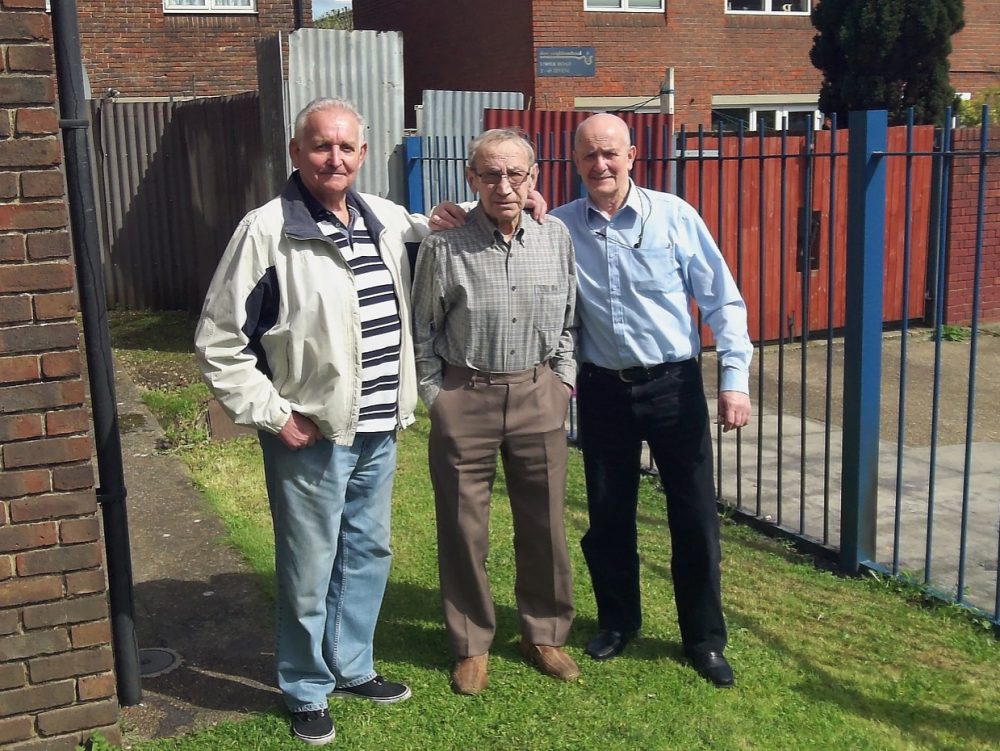 L-R Don, Ted Lewis and Ricky outside Appian Court in 2016