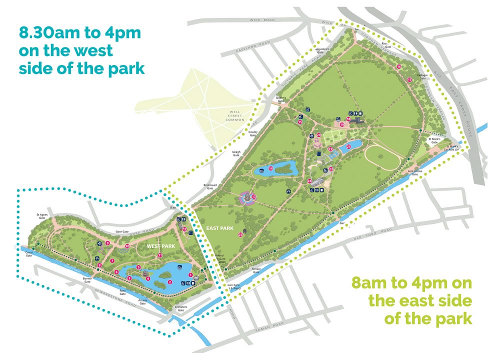 Temp coronavirus opening times for Victoria Park Tower Hamlets