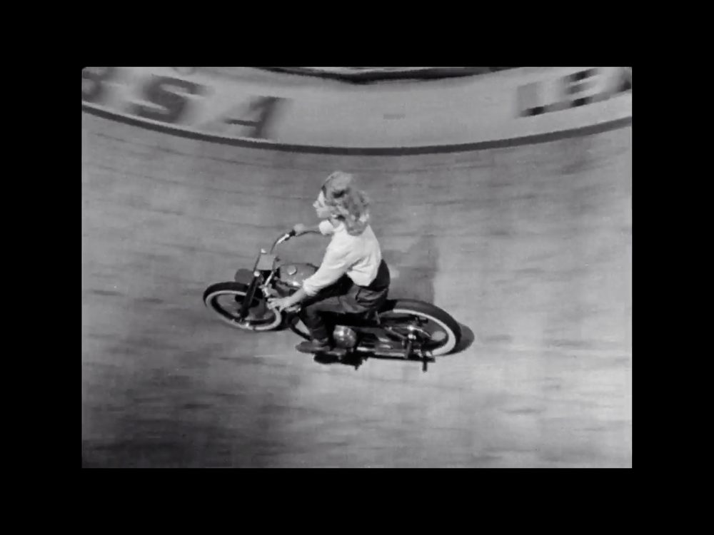 Cindy Willis riding the Wall of Death