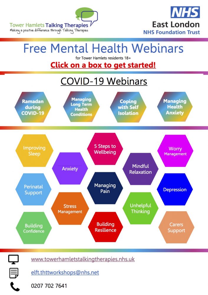 Tower Hamlets Talking Therapies webinars