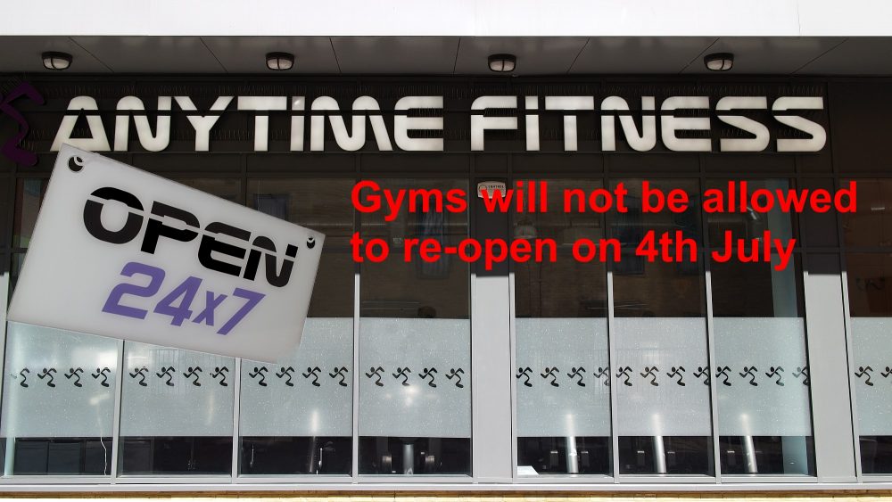 Anytime Fitness in Gladstone Place Bow is not allowed to re-open on 4th July 2020