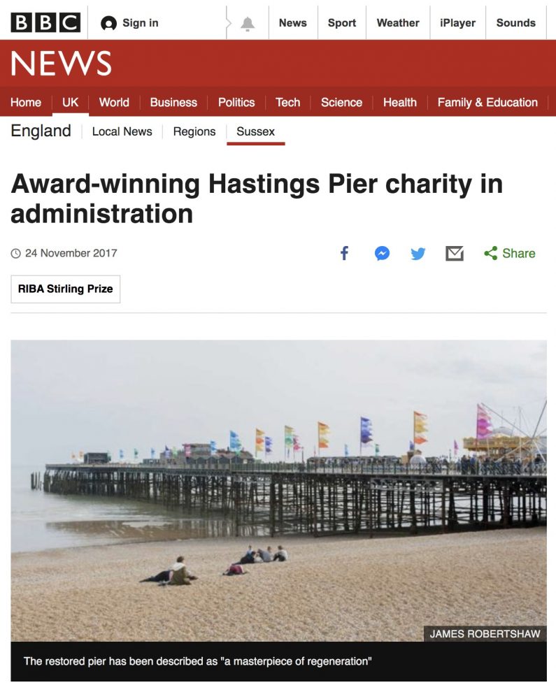 Hastings Pier in Administration BBC News