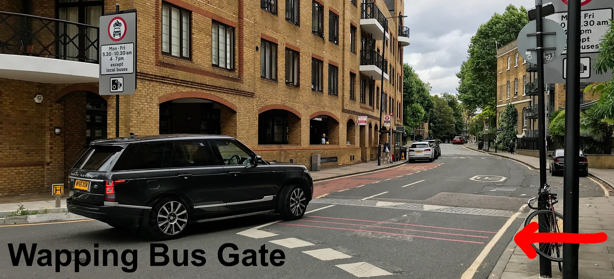Wapping Bus Gate, Blocked off neighbourhoods VS International Trade
