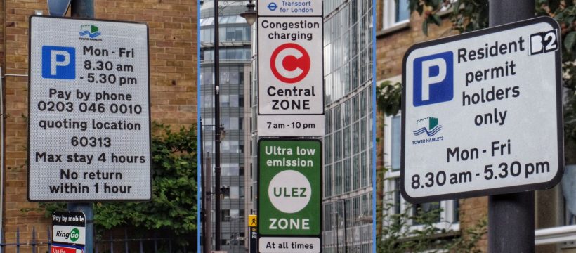 Parking & C-Charge signs header