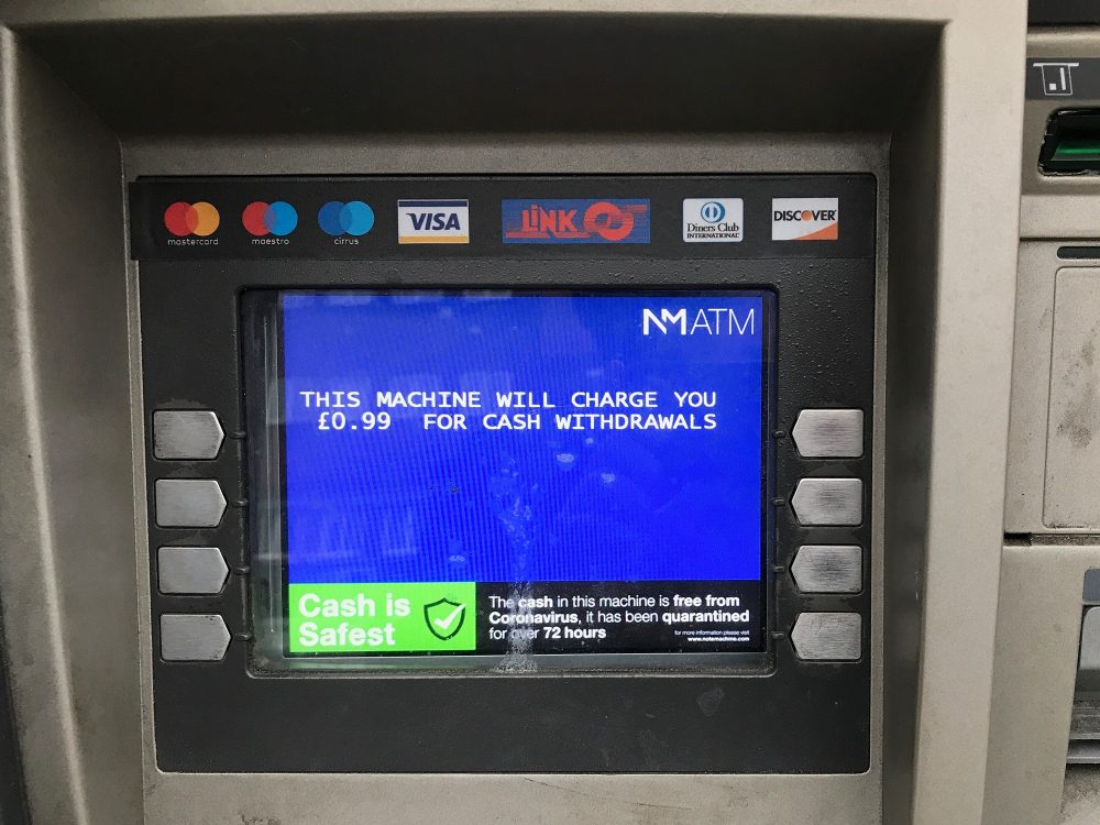 This cash machine will charge you 99p