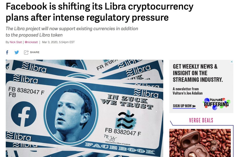 Facebook's Libra - The Verge 3rd March 2020