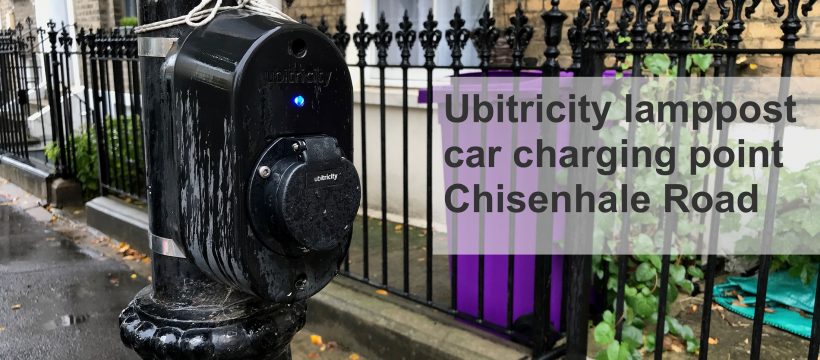 Ubitricity charging point in Chisenhale Road, Bow
