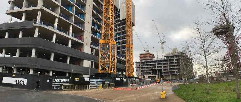 This photo shows the scale of the UCL East Bank