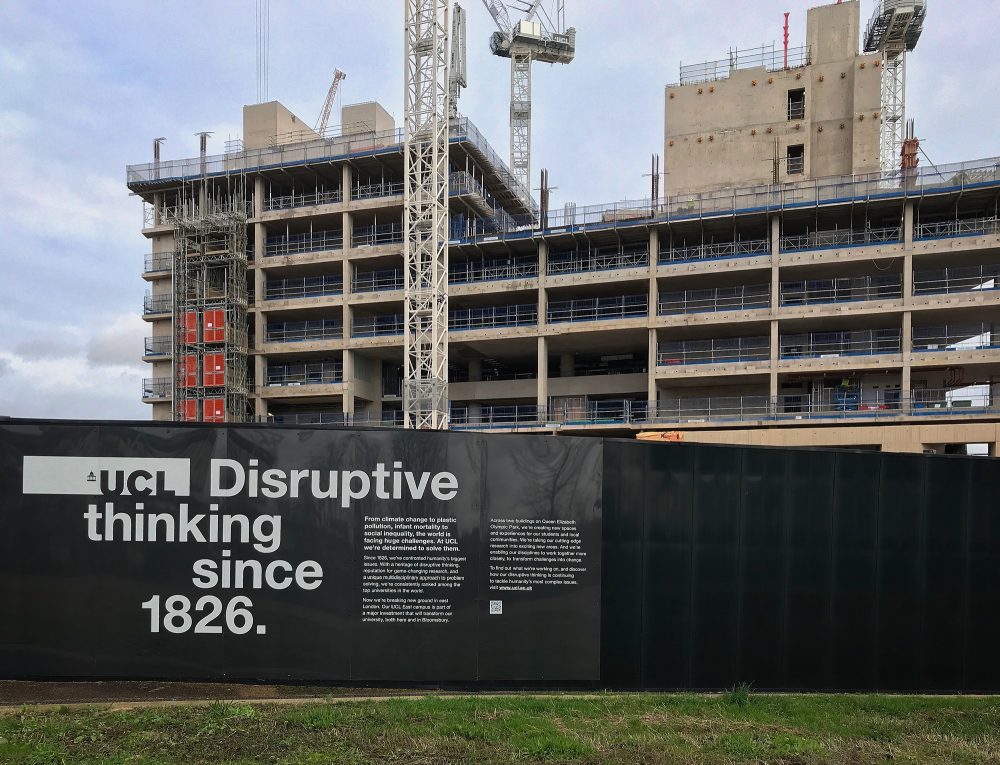 Marshgate academic building under construction at UCL East Bank