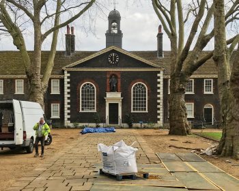 Geffrye Museum now renamed Museum of the Home, nears the end of its refurbishment. View from Kingsland Road.