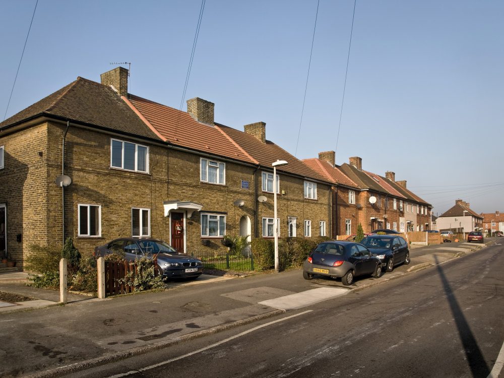 First block of houses completed on the LCC Becontree Estate, Chittys Lane Nov 1921.