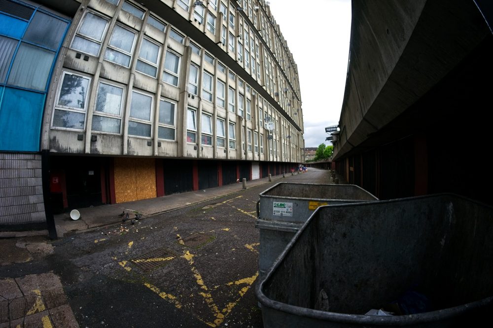 Robin Hood Gardens May 2021 moated car park