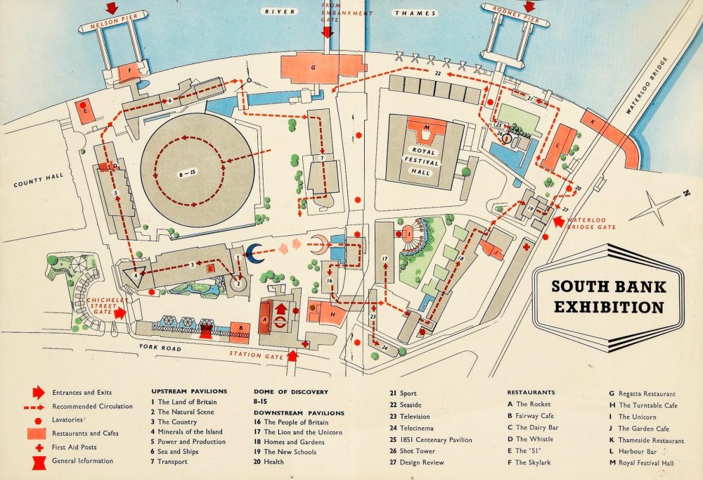 South Bank Exhibition plan for the Festival of Britain, 1951.