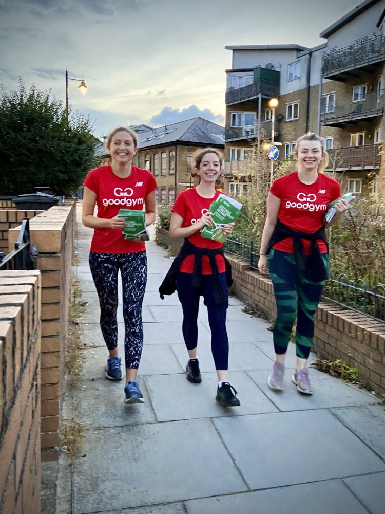 Local GoodGym members delivering the Trees for Streets leaflets
