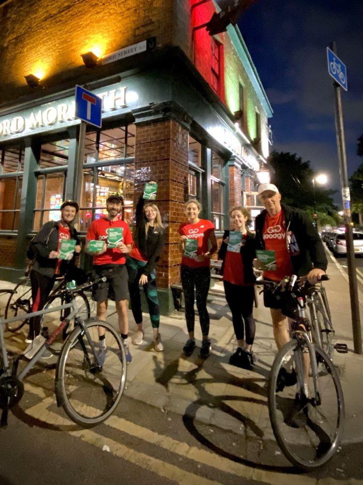 Some of the Bow GoodGym group outside the Lord Morpeth