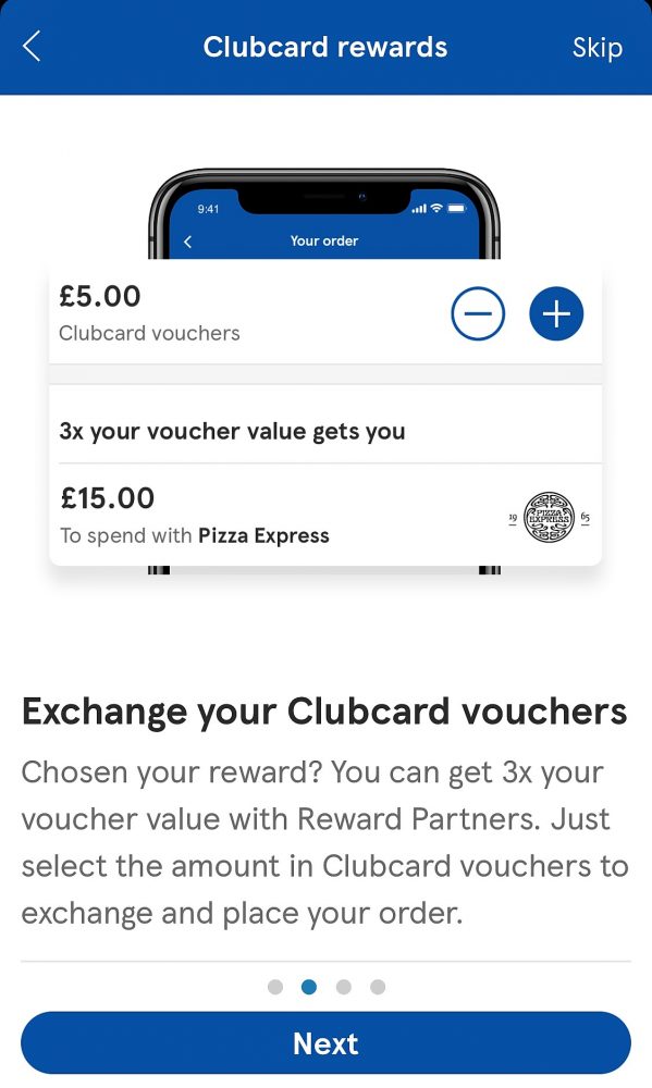 A Special offer from Tesco inside their Grocery App