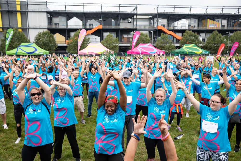 Warm-ups at the start of the London Memory Walk 2021