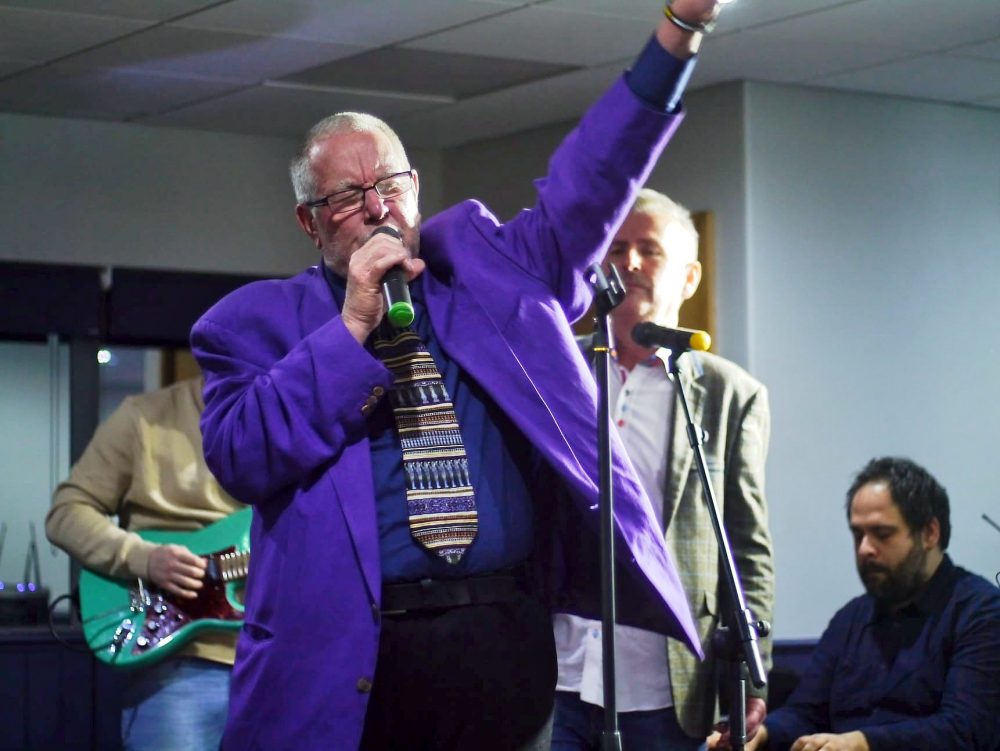 Barrie Stradling singing at Millwall Football Club