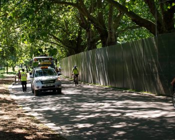 Victoria Park, Bow, blocked off to residents by the fortified “Green Zone”